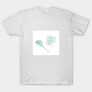 green, leaf, plant, tree, ecology, environment, nature, natural, watercolor, art, painted, hand-drawn T-Shirt